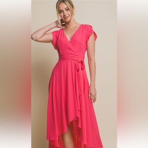 Never worn Love Tree RUFFLE HIGH LOW MAXI DRESS- Size S